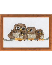 Uglefamilie – Broderikit (29 x 19 cm)