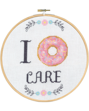 I Donut Care – Broderikit (Ø20 cm) inkl. ramme