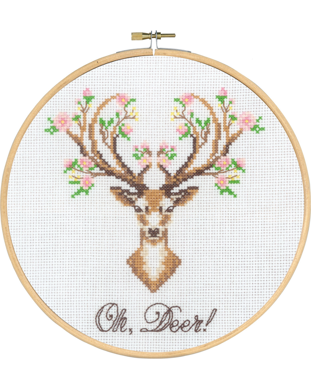 Oh Deer – Broderikit (Ø20 cm) inkl. ramme