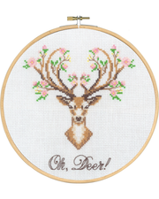 Oh Deer – Broderikit (Ø20 cm) inkl. ramme