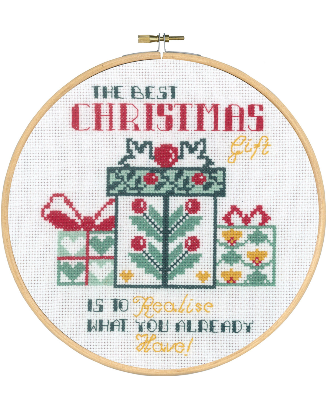 The Best Christmas Gift – Broderikit (Ø20 cm) inkl. ramme
