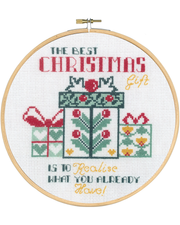 The Best Christmas Gift – Broderikit (Ø20 cm) inkl. ramme