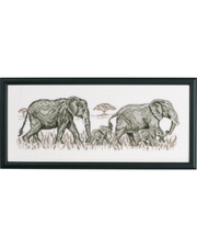 Elefanter – Broderikit (36 x 15 cm)