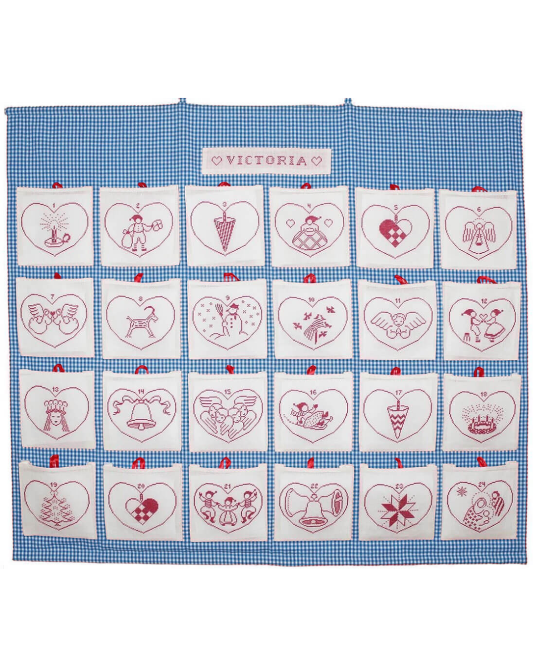 Haandarbejdets Fremme | Blå Victoria Julekalender – Broderikit (93x105 cm)