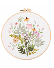 Blomster & Blade – Broderikit (Ø20 cm) inkl. ramme