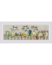 Får på stribe – RIOLIS Broderikit (24 x 8 cm)