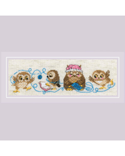 Uglefamilien – RIOLIS Broderikit (24 x 8 cm)