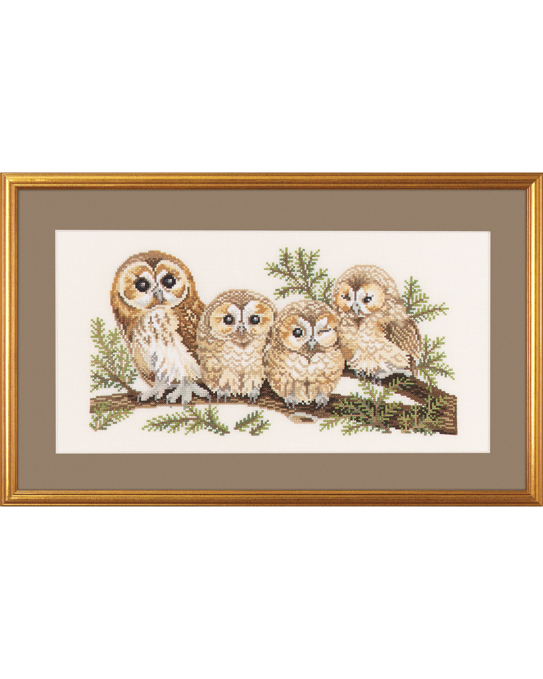 4 ugler – Broderikit (30x50 cm)