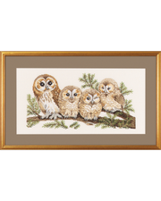 4 ugler – Broderikit (30x50 cm)