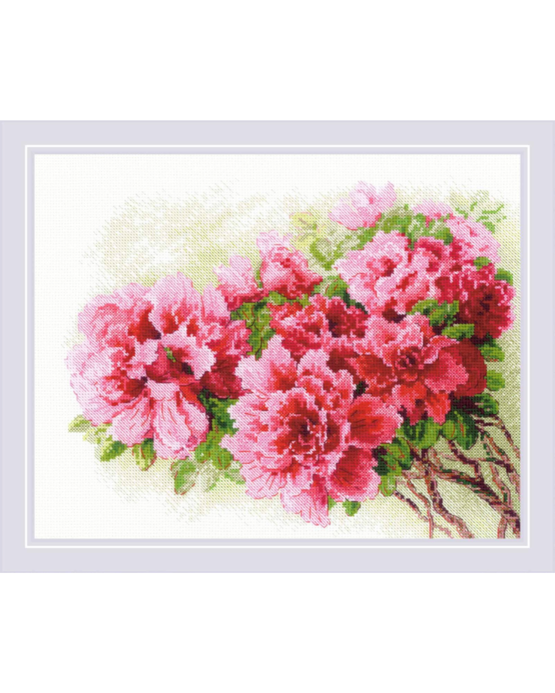 Smukke Azalea – RIOLIS Broderikit (30 x 24 cm)