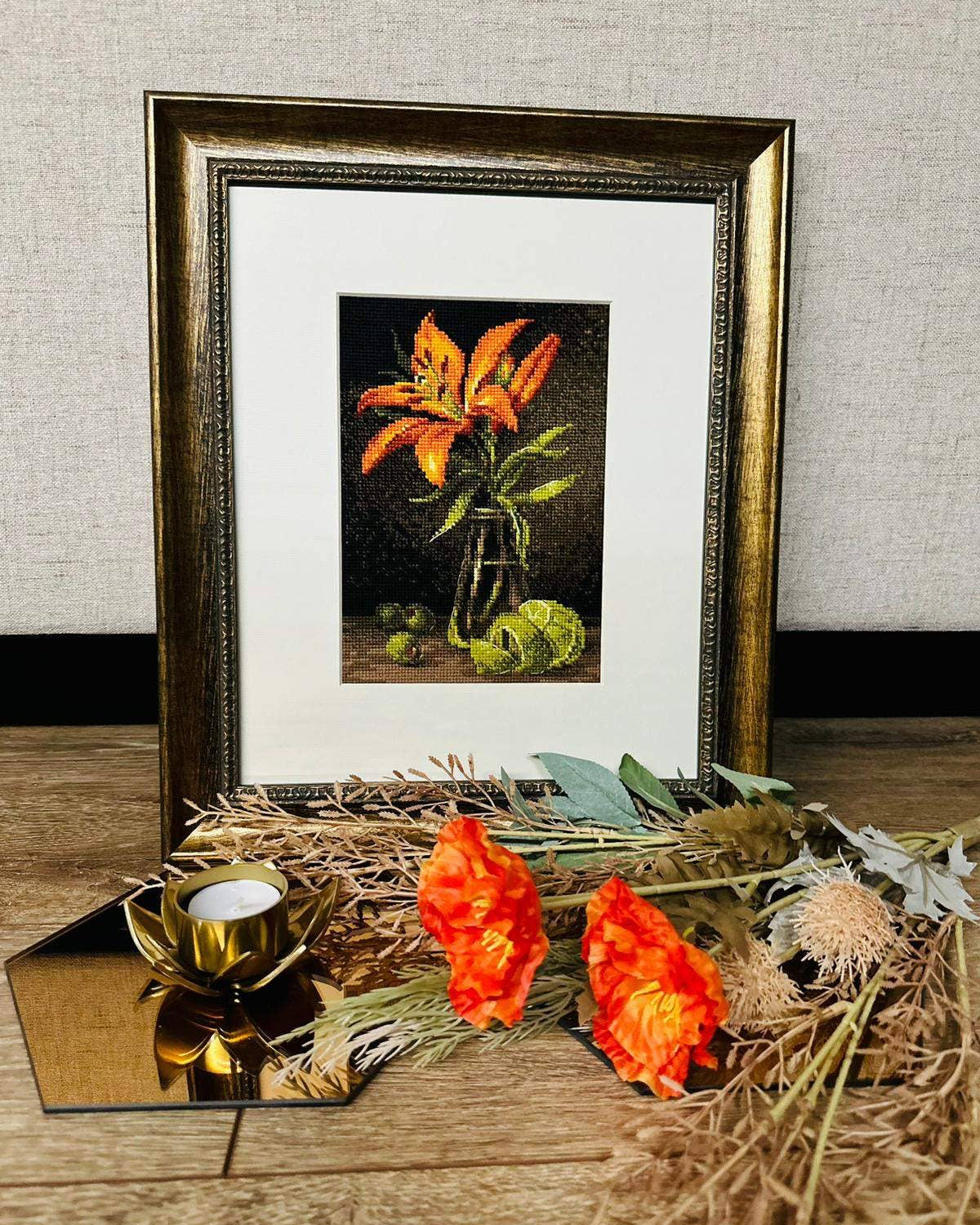 Lilje og Lime – RIOLIS Broderikit (15 x 21 cm)