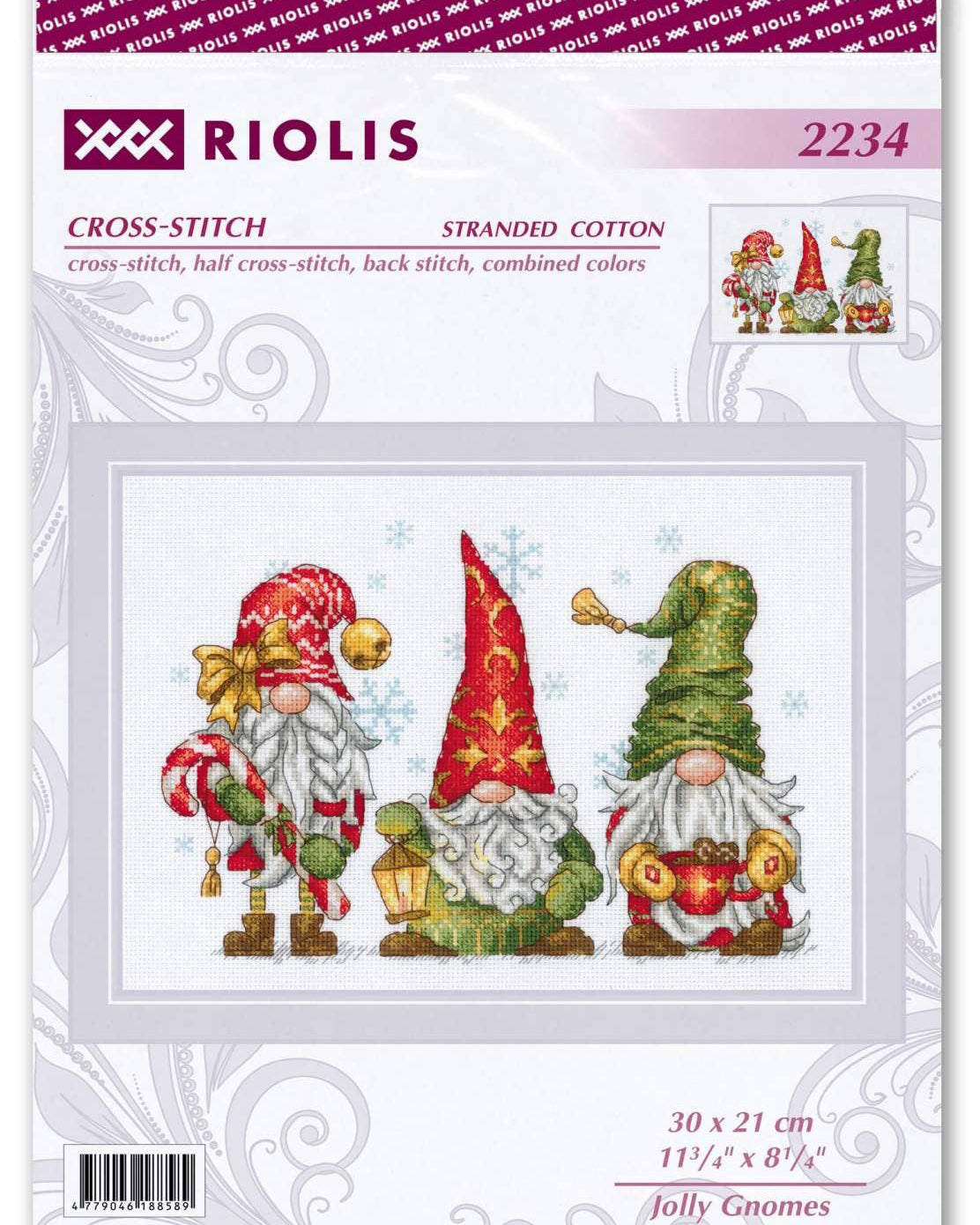 Farverige Nisser – RIOLIS Broderikit (30 x 21 cm)