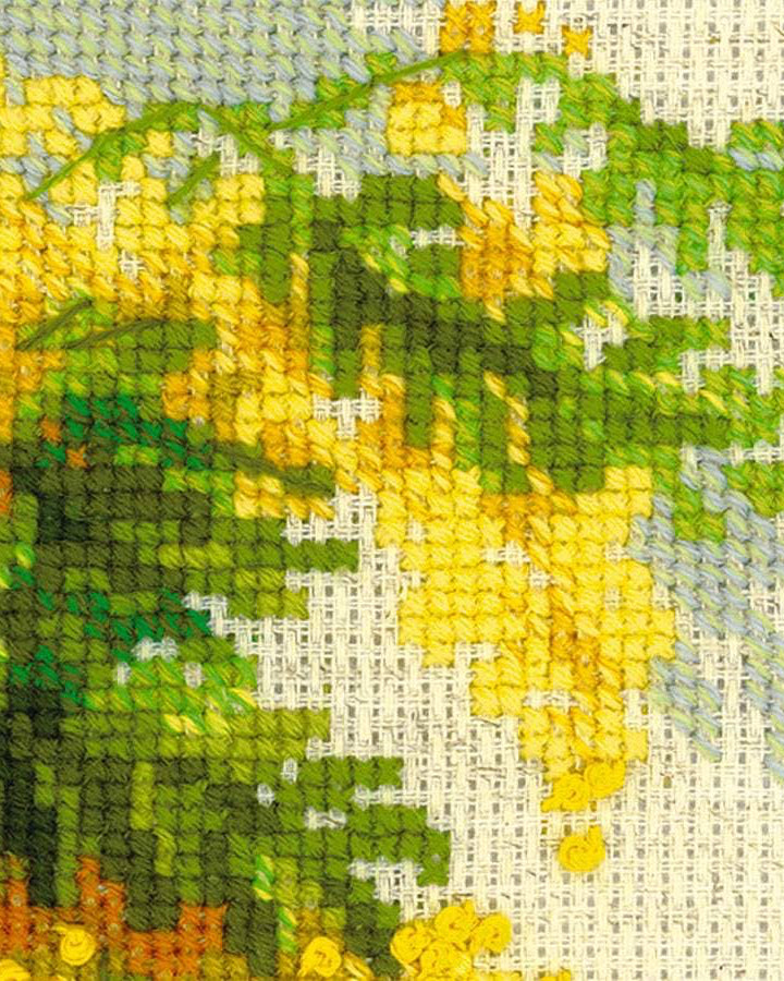 Mimosa – RIOLIS Broderikit (18 x 24 cm)