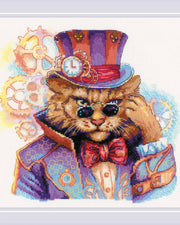 Steampunk-kat – RIOLIS Broderikit (20 x 20 cm)