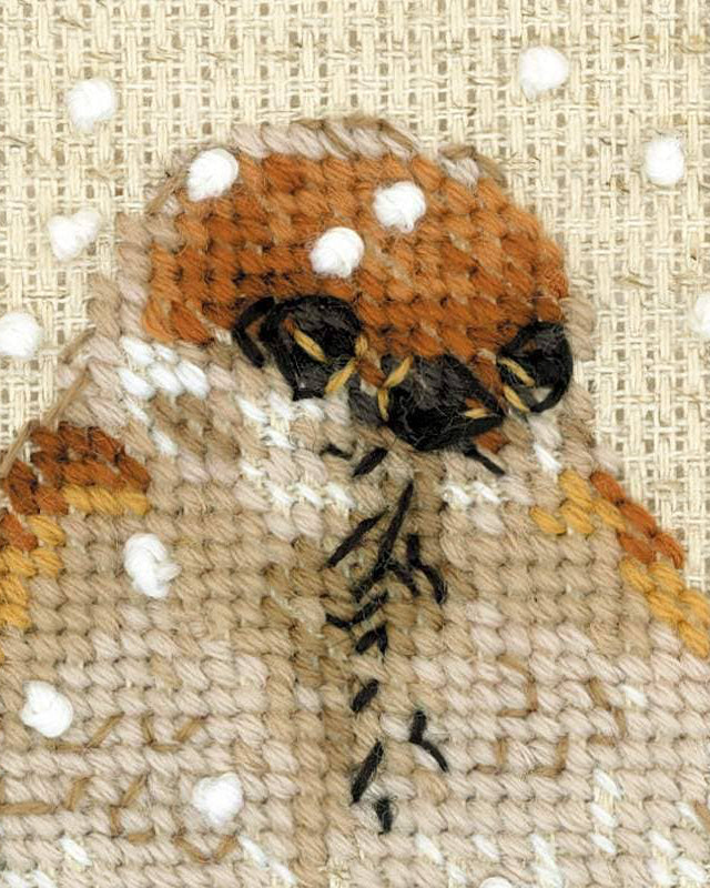 Spurv – RIOLIS Broderikit (10 x 10 cm)