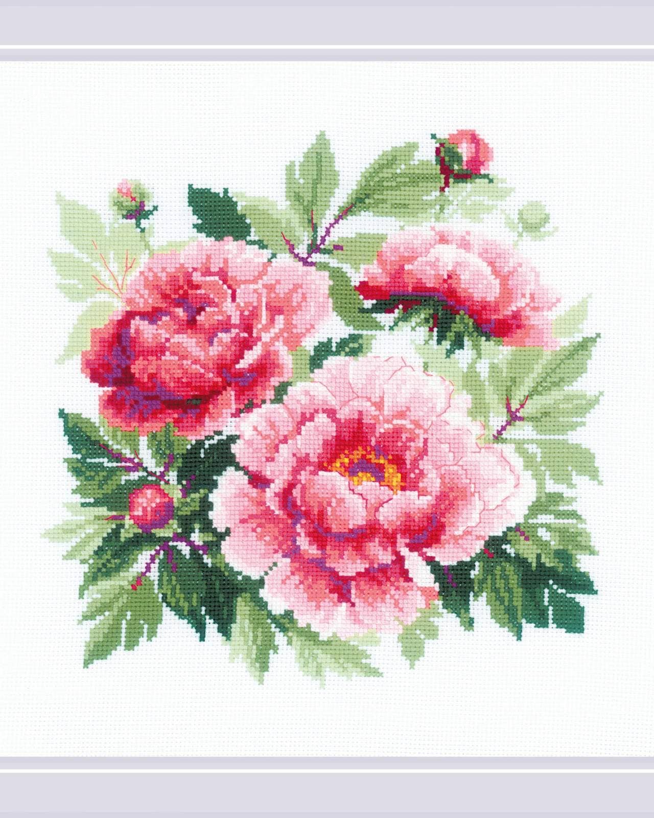 Træpæon - RIOLIS Broderikit (40 x 40 cm)