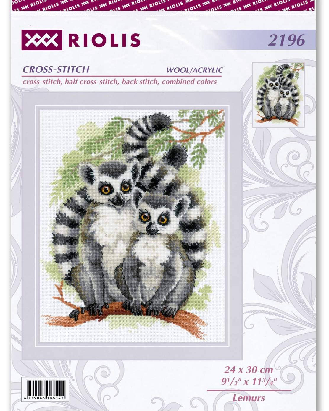 Lemurer – RIOLIS Broderikit (24 x 30 cm)