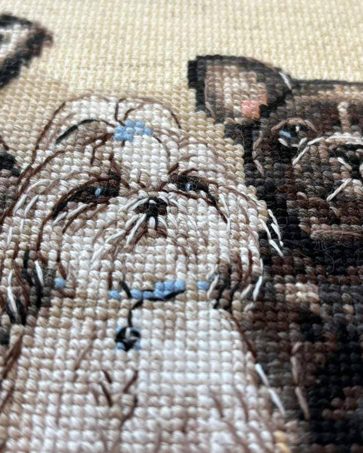 Hvalpe – RIOLIS Broderikit (40 x 15 cm)