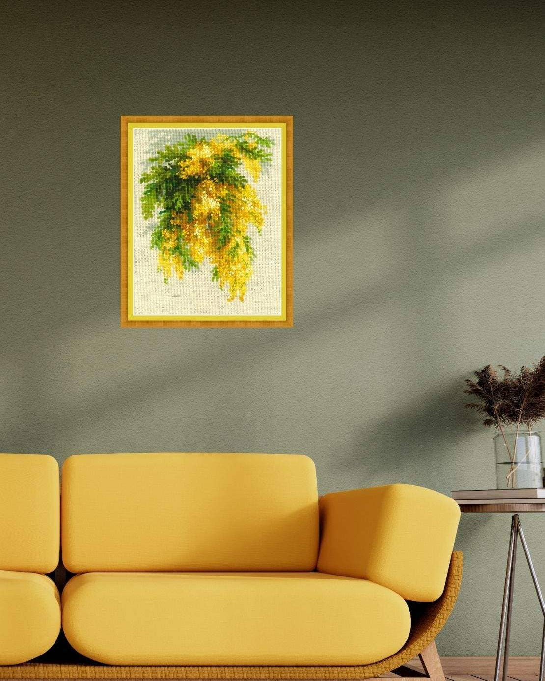 Mimosa – RIOLIS Broderikit (18 x 24 cm)