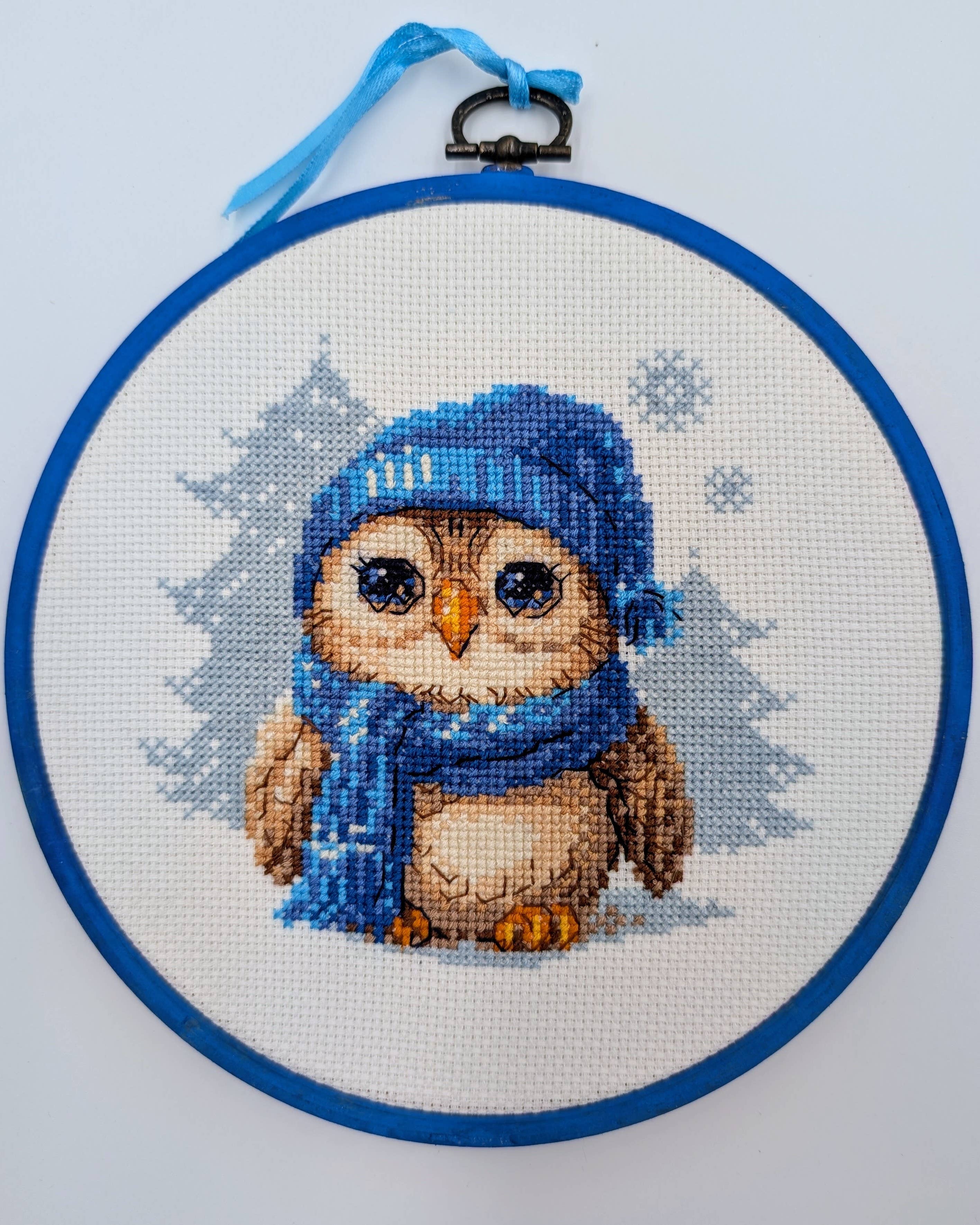 Vinter ugle - RIOLIS Broderikit (15x15 cm)