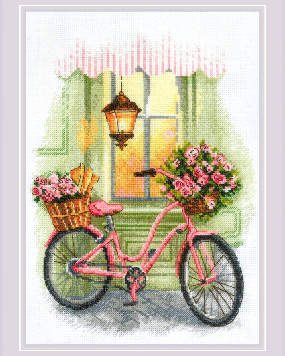 En Blomsterrejse – RIOLIS Broderikit (21 x 30 cm)