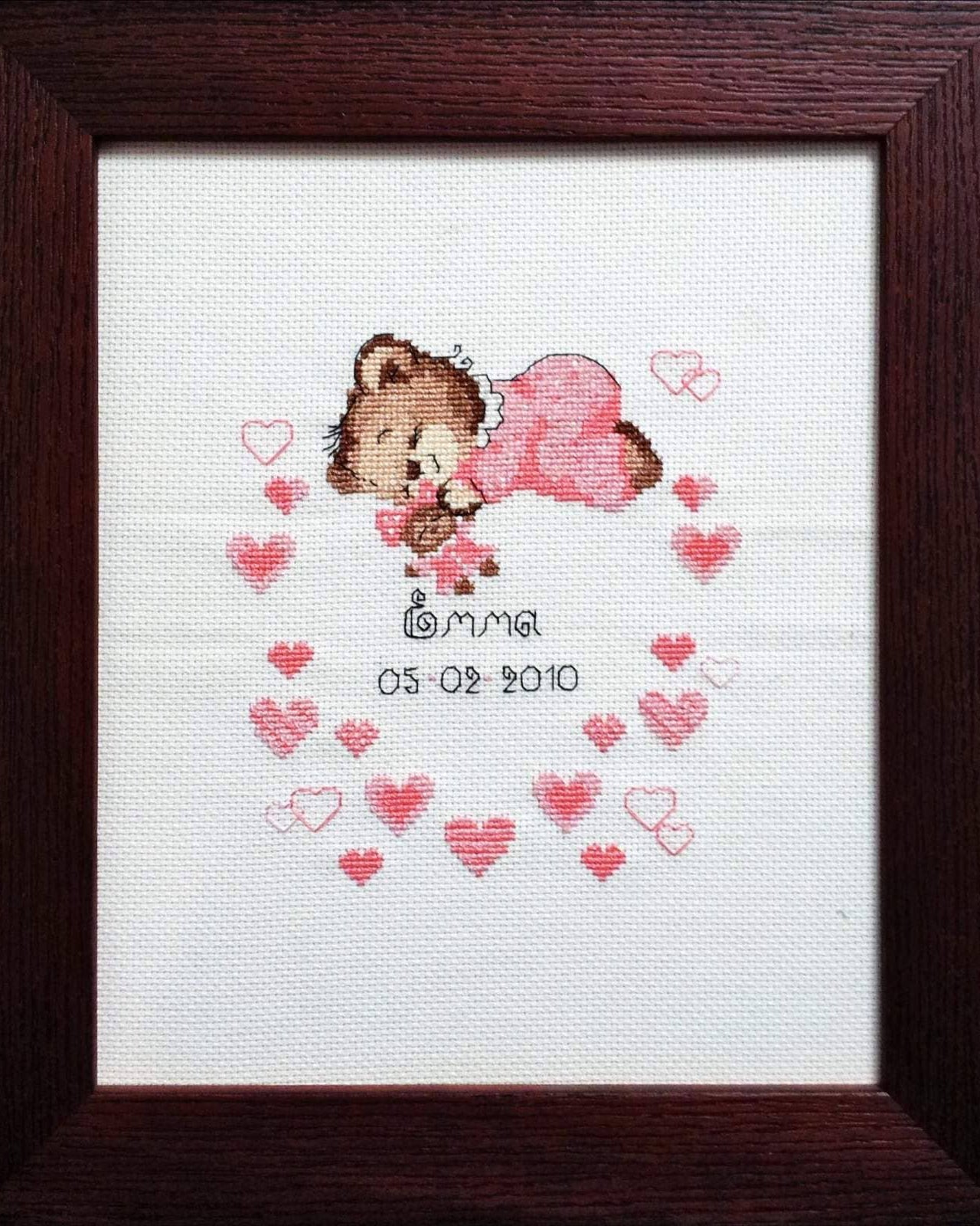 Pige Fødselsbillede – RIOLIS Broderikit (18x24 cm)