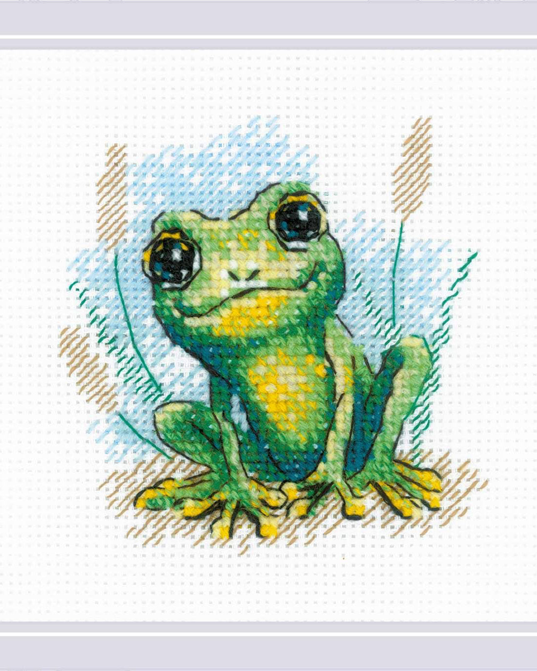 Lille frø – RIOLIS Broderikit (15 x 15 cm)