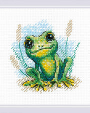 Lille frø – RIOLIS Broderikit (15 x 15 cm)