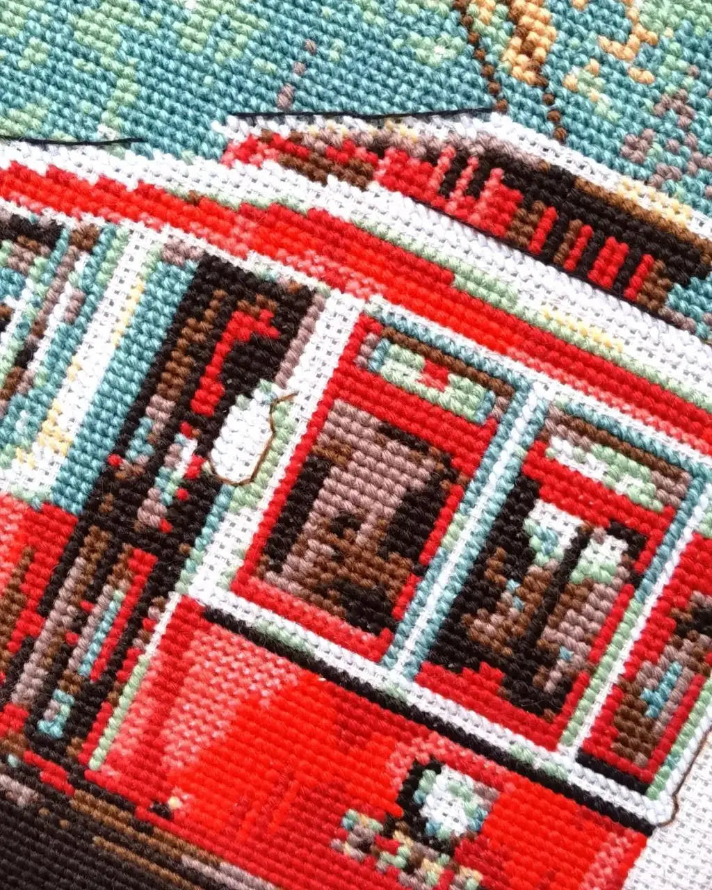 Gammel Sporvogn – RIOLIS Broderikit (21 x 30 cm)