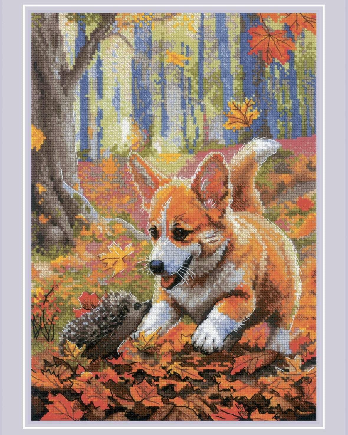 Møde i Skoven – RIOLIS Broderikit (21 x 30 cm)