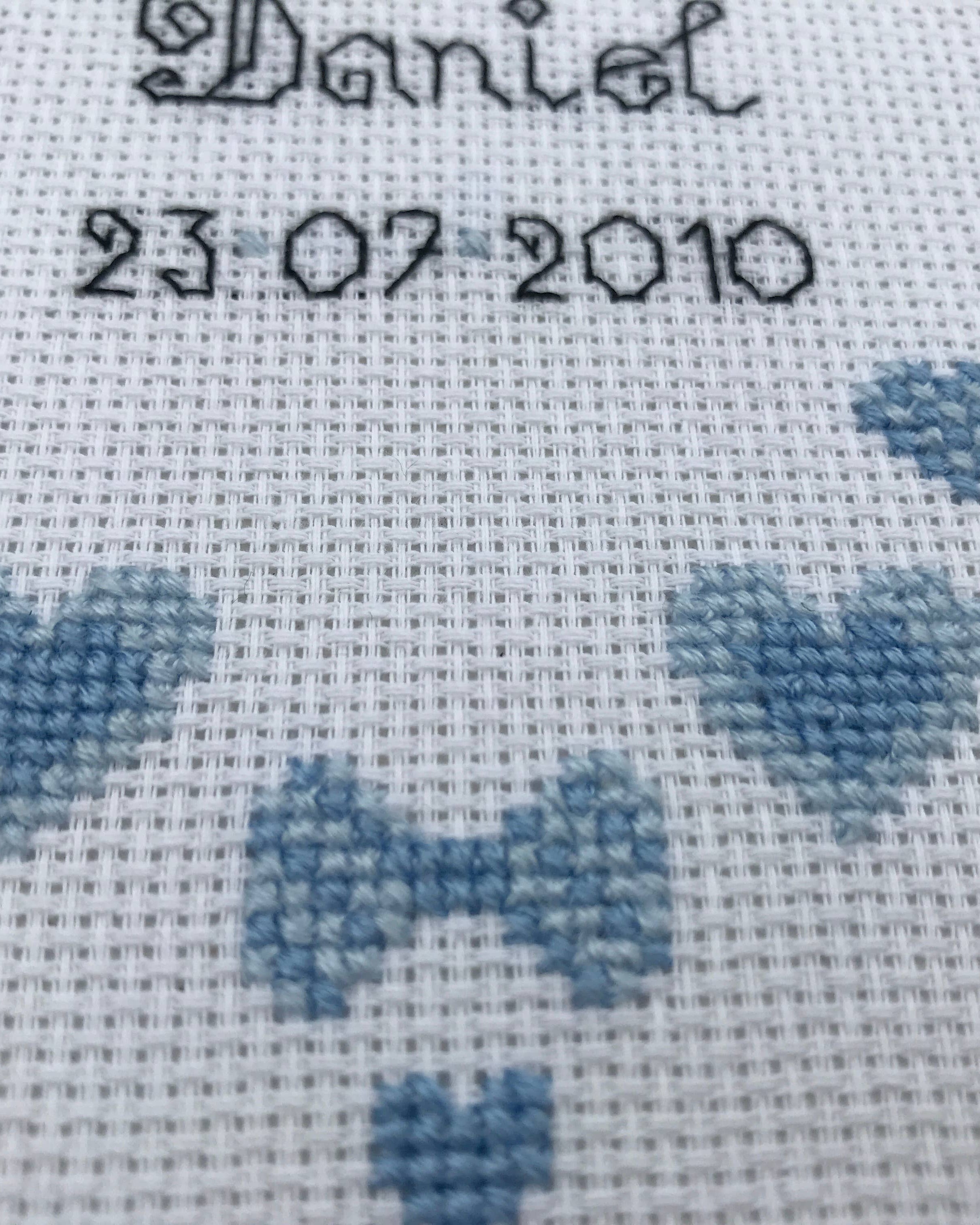 Dreng Fødselsbillede – RIOLIS Broderikit (18x24 cm)