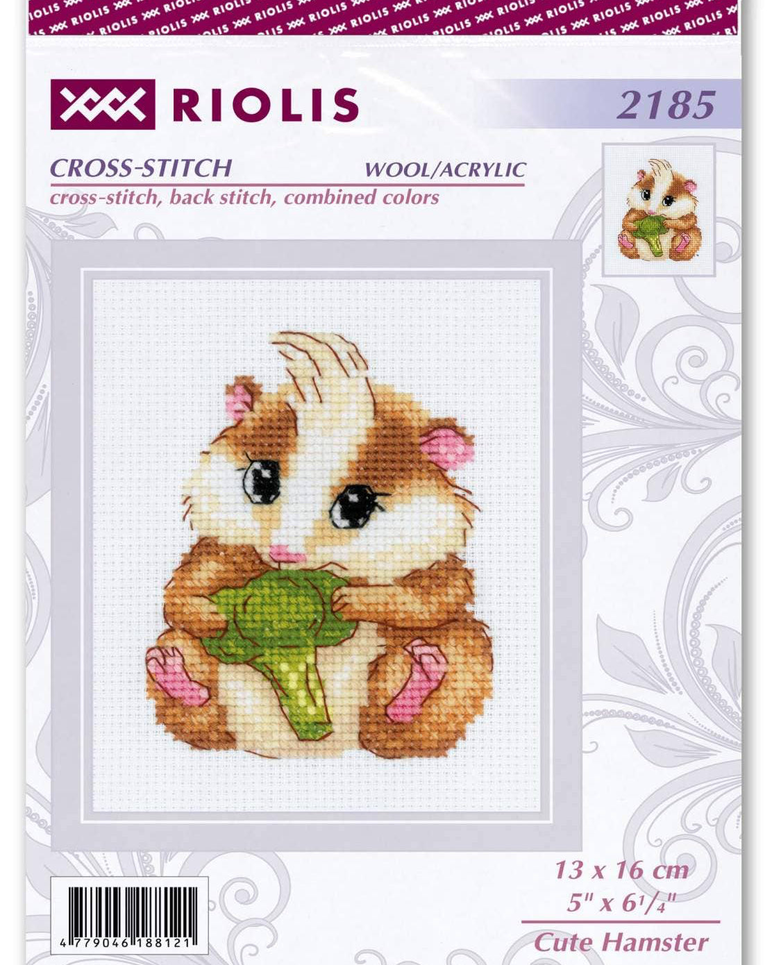Sød hamster – RIOLIS Broderikit (13 x 16 cm)