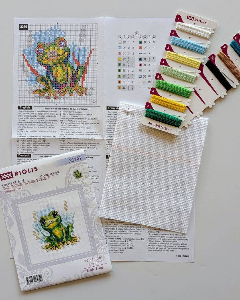 Lille frø – RIOLIS Broderikit (15 x 15 cm)