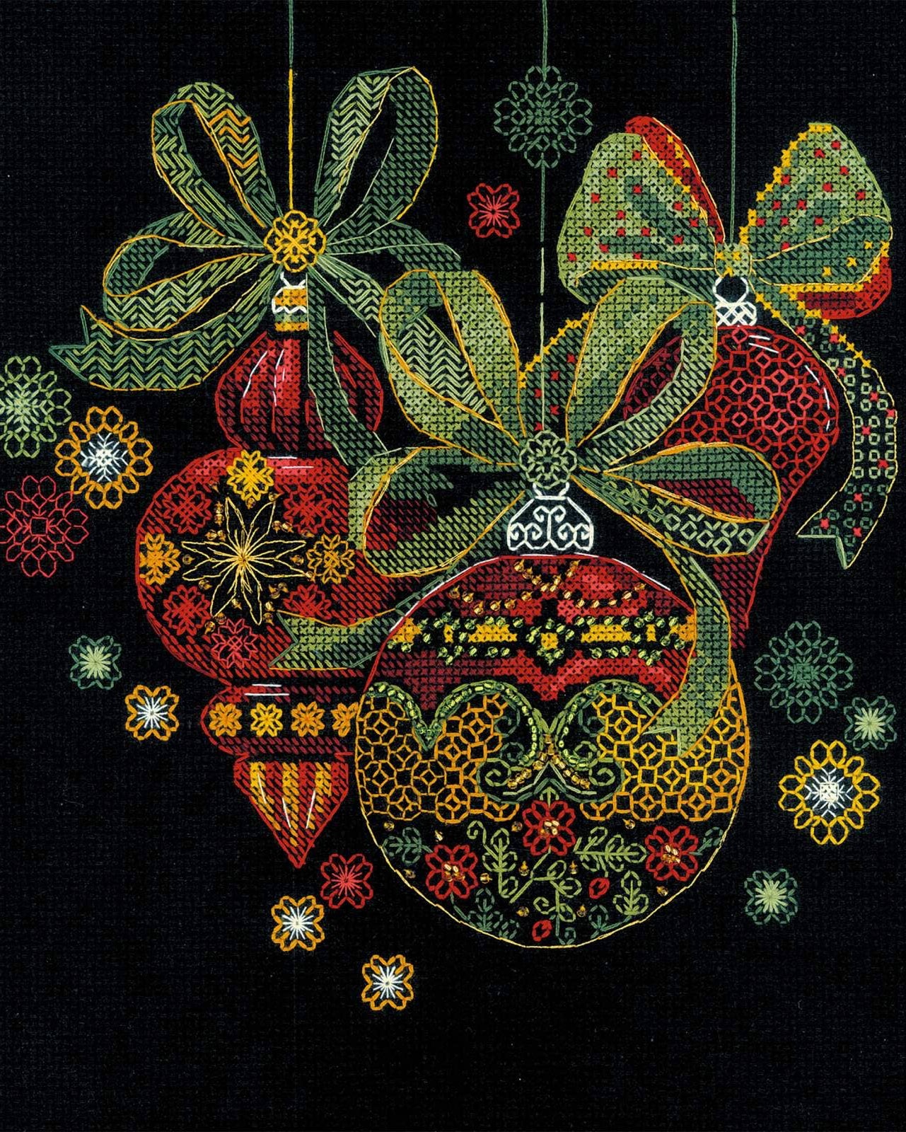 Julekugler – RIOLIS Broderikit (25 x 25 cm)