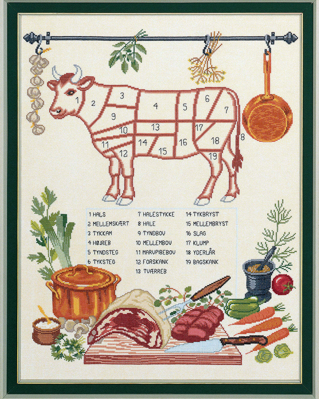 Ko Udskæring – Broderikit (50x65 cm)