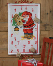 Julekalender Julemand med hest – Broderikit (38x62 cm)