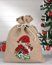 Dompapper og Nisse Julesæk - Broderikit (85x68 cm)