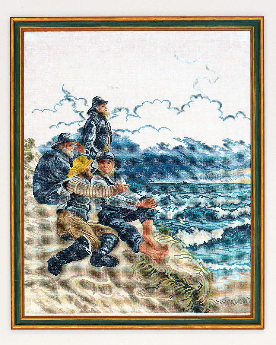 Fiskere – Broderikit (40x50 cm)
