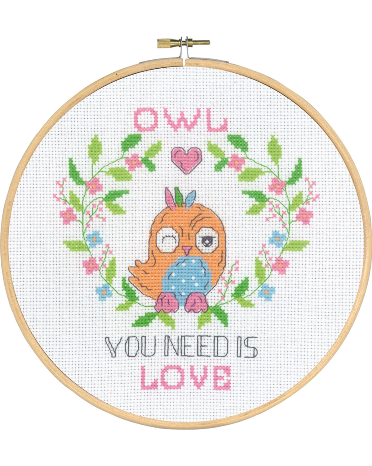 Owl You Need Is Love – Broderikit (Ø20 cm) inkl. ramme
