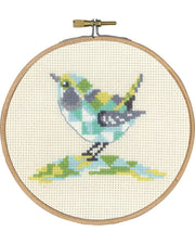 Gærdesmutte – Broderikit (Ø13 cm)