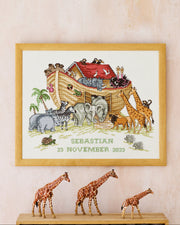 Noahs Ark med navn – Broderikit (43x34 cm)