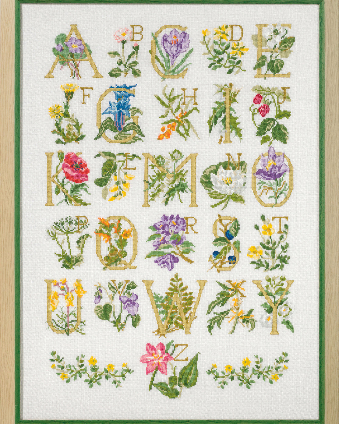 Blomster ABC – Broderikit (45 x 62 cm)