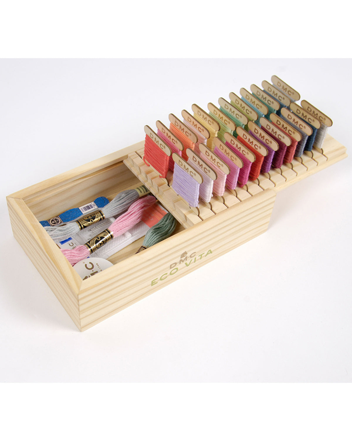 DMC Eco Vita Accessory Box – Bobbin Organizer med 24 Vindsler