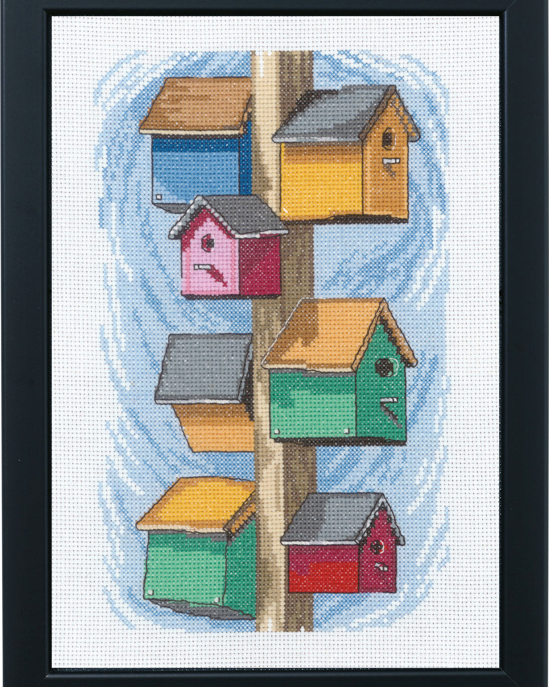 Fuglekasser – Broderikit (29x20 cm)