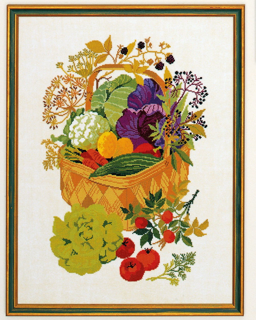 Kurv med Grøntsager – Broderikit (45x60cm)