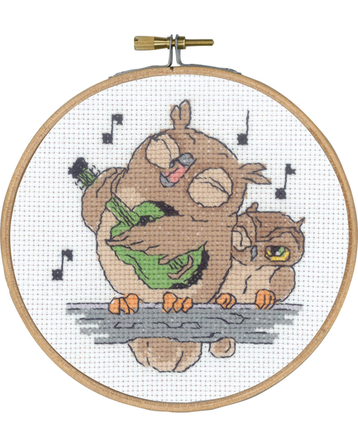 Musikugle – Broderikit (Ø13 cm)
