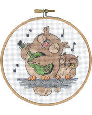 Musikugle – Broderikit (Ø13 cm)