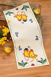 Påskepar bordløber – Broderikit (27x69 cm)