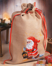 Julemand med Lygte Julesæk – Broderikit (85x68 cm)