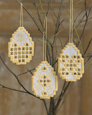 Hardanger Påske Ophæng – Broderikit (6 x 8 cm) 3-pak
